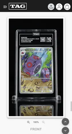 Pokemon TCG Whirlipede IR Black Bolt 133/086 TAG Gem Mint 10 - Image 4