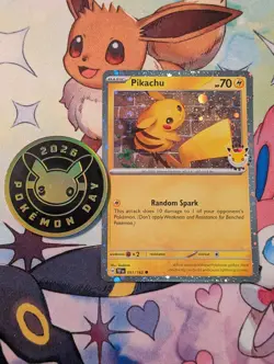 2026 30th pikachu Pokemon Day promo swirl 🌀in Cosmos Holo - 051/162 - Image 1