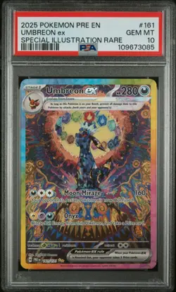 PSA 10 POKEMON 2025 UMBREON EN PRISMATIC EVOLUTION SPECIAL ILLUSTRATION RARE 161 - Image 1