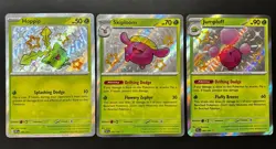Pokemon TCG Paldean Fates - Hoppip, Skiploom, Jumpluff Shiny Holo Rares - NM LOT - Image 1