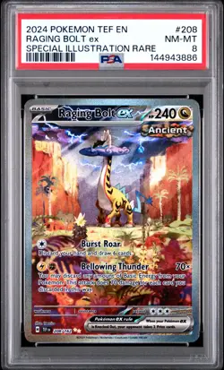 Raging Bolt EX 208/162 Special Illustration Rare Pokemon PSA 8 *886 - Image 1