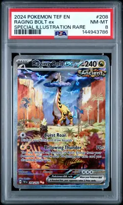 Raging Bolt EX 208/162 Special Illustration Rare Pokemon PSA 8 *786 - Image 1