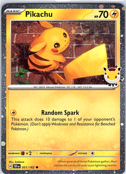 Pikachu (Cosmos Holo) 051/162 - 2026 Pokemon Day Promo - NM/M English TEF - Image 1