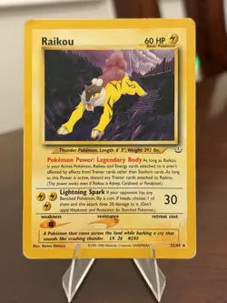 Pokemon Card - Raikou Neo Revelation 22/64 Rare - Image 1