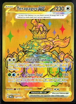 2025 Prismatic Evolutions Terapagos ex #180 Gold Hyper Rare Pokemon Card - Image 1