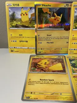 Pikachu Lot 8 Cards Various Sets And Languages Pokemon TCG 1 Holo 1 Reverse Holo - Image 4