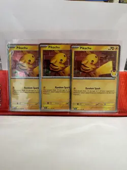 Pikachu #51 Holo Promo Pokemon Day 30th Anniversary x3 5 coins - Image 2