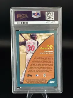 Ken Griffey Jr, 2001 Topps #389 Season Highlights, HOF, Reds - PSA 8 NM-MT - Image 2