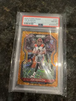 2020 Panini Prizm Rookie Joe Burrow #307 Lazer Prizm (RC) NM PSA 8 - Image 1