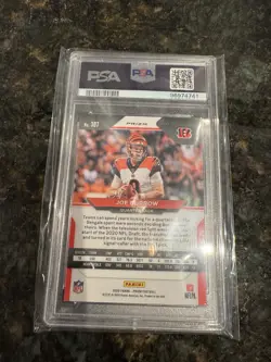 2020 Panini Prizm Rookie Joe Burrow #307 Lazer Prizm (RC) NM PSA 8 - Image 2
