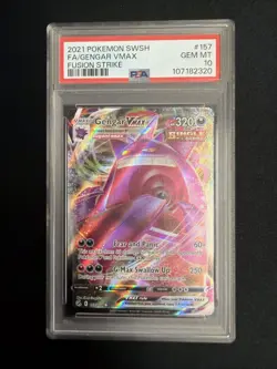Gengar VMAX 157/264 Swsh08: Fusion Strike Holo PSA 10 - Image 1