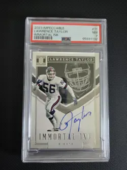 2023 Impeccable Lawrence Taylor Auto Immortal Ink PSA 7 - Image 1