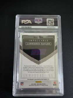 2023 Impeccable Lawrence Taylor Auto Immortal Ink PSA 7 - Image 2