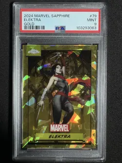 2024 Topps Chrome Marvel Sapphire #79 Elektra Gold 17/50 PSA 9 - Image 1