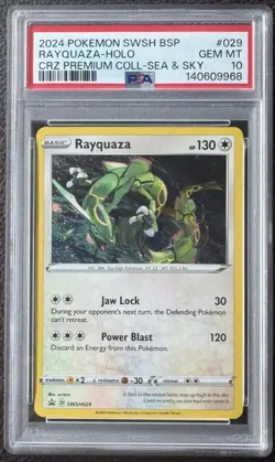 Rayquaza SWSH029 PSA 10 Crown Zenith Promo Sea & Sky Collection - Image 1