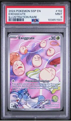 Exeggcute 192/191 Sv08: Surging Sparks Holo PSA 9 - Image 1