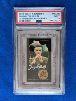 PSA 9 Tommy Coughlin 15/24 Framed Mini Autograph 2023 Allen & Ginter X #MA-TC - Image 1