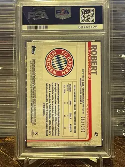 2018 Topps Chrome UCL Purple Refractor #42 Robert Lewandowski /250 PSA 10 Gem MT - Image 2