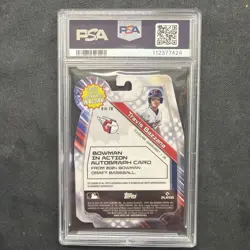 2024 Bowman Draft Travis Bazzana In Action Lava Refractor Auto 74/75 - PSA 10 - Image 2