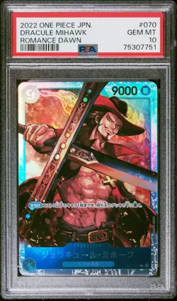 2022 ONE PIECE JAPANESE OP01-070 DRACULE MIHAWK PSA 10 ROMANCE DAWN #70 - Image 1