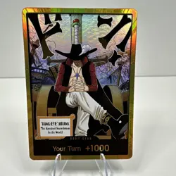 DON!! Card Dracule Mihawk Gold One Piece OP14 The Azure Sea's Seven NM - Image 1