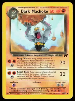 DARK MACHOKE 40/82 VINTAGE UNCOMMON TEAM ROCKET POKEMON NM - Image 1