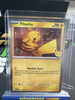 Pikachu Swirl Pokemon Day Cosmos Holo Promo Temporal Forces Pokemon TCG 051/162 - Image 1