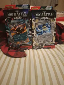 Set of 2 - 1 of Each - Melmetal and Houndoom ex Battle Deck Pokemon TCG Sealed - Image 1