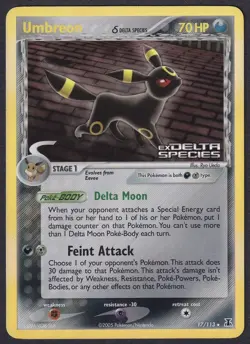 Pokemon Umbreon 17/113 Reverse Holo EX Delta Species - Image 1