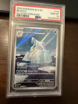 2025 Pokemon SV Black Bolt Beartic Full Art Illustration Rare 110/086 PSA 10 GEM - Image 1