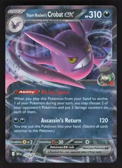 Team Rocket's Crobat ex 122/182 Pokemon TCG Destined Rivals NM - Image 1