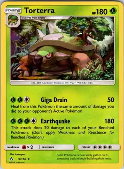 Torterra 9/156 SM - Ultra Prism Pokemon NM Holo - Image 1