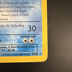 Pokemon TCG Wizards Dark Gyarados Team Rocket 25/82 Rare 70 HP Stage 1 2000 - Image 5