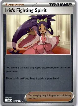 Pokemon Iris's Fighting Spirit 190/217 Ascended Heroes Reverse Holo NM - Image 1