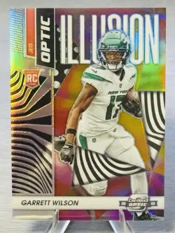 🏈GARRET WILSON 2022 Panini Contenders Optic Optic Illusion SP Insert #NY JETS🏈 - Image 1