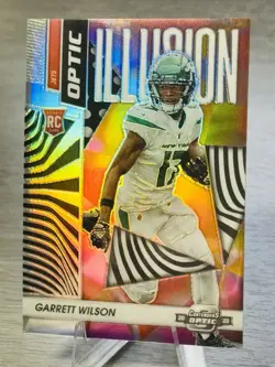 🏈GARRET WILSON 2022 Panini Contenders Optic Optic Illusion SP Insert #NY JETS🏈 - Image 3