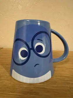 Disney Pixar Inside Out 2 Sadness Mug Blue Tapered Illustration Sadness's Face - Image 1