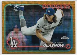 2024 Topps Chrome Tyler Glasnow #54 Gold Wave Refractor #'d /50 Dodgers - Image 1
