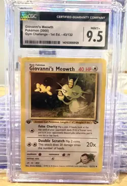 2000 POKEMON GYM CHALLENGE 1ST ED #43 GIOVANNI'S MEOWTH CGC 9.5 POP 7 - Image 1