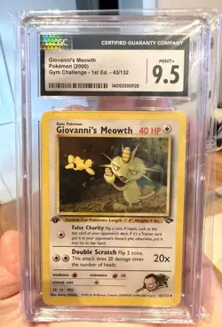 2000 POKEMON GYM CHALLENGE 1ST ED #43 GIOVANNI'S MEOWTH CGC 9.5 POP 7 - Image 3