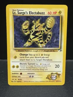 Pokemon TCG - Lt. Surge's Electabuzz ⚡27/132 Gym Heroes 💪🏻 Rare WOTC NM - Image 1