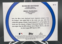 Shohei Ohtani / Roki Sasaki 2025 Topps Series 2 #DD-15 - Dynamic Duals - Dodgers - Image 2
