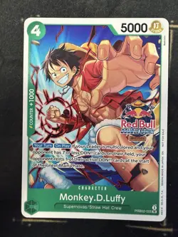 Monkey.D.Luffy PRB02-005 NM Red Bull Double Don Event Stamp Participation Promo - Image 1