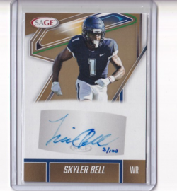 Skyler Bell 2026 SAGE HIGH SERIES GOLD ROOKIE AUTO #3/100 BUFFALO BILLS / UCONN - Image 1