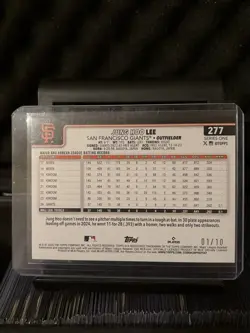 Jung Hoo Lee 2025 Topps Series 1 Black Holo Foil 1/10 #277 Giants SSP - Image 3