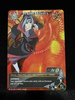 Naruto CCG TCG PR-058 Itachi Uchiha Foil Promo Card Near Mint - Image 1