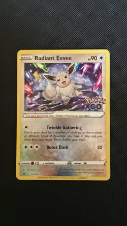 Pokemon TCG Radiant Eevee SWSH230 Black Star Promo Card Near Mint Condition - Image 1