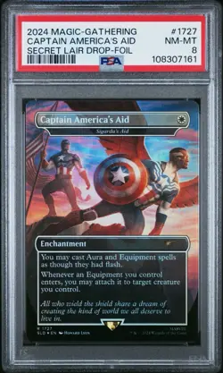 2024 MTG Captain America's Aid - Sigarda's Aid Secret Lair Drop Foil PSA 8 - Image 1