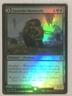 *foil* KAZANDU MAMMOTH / KAZANDU VALLEY Zendikar Rising MTG Magic NM Rare - Image 1