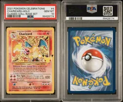 Pokemon 2021 Celebrations Classic Collection Base Set #4 Charizard-Holo PSA 10 - Image 1